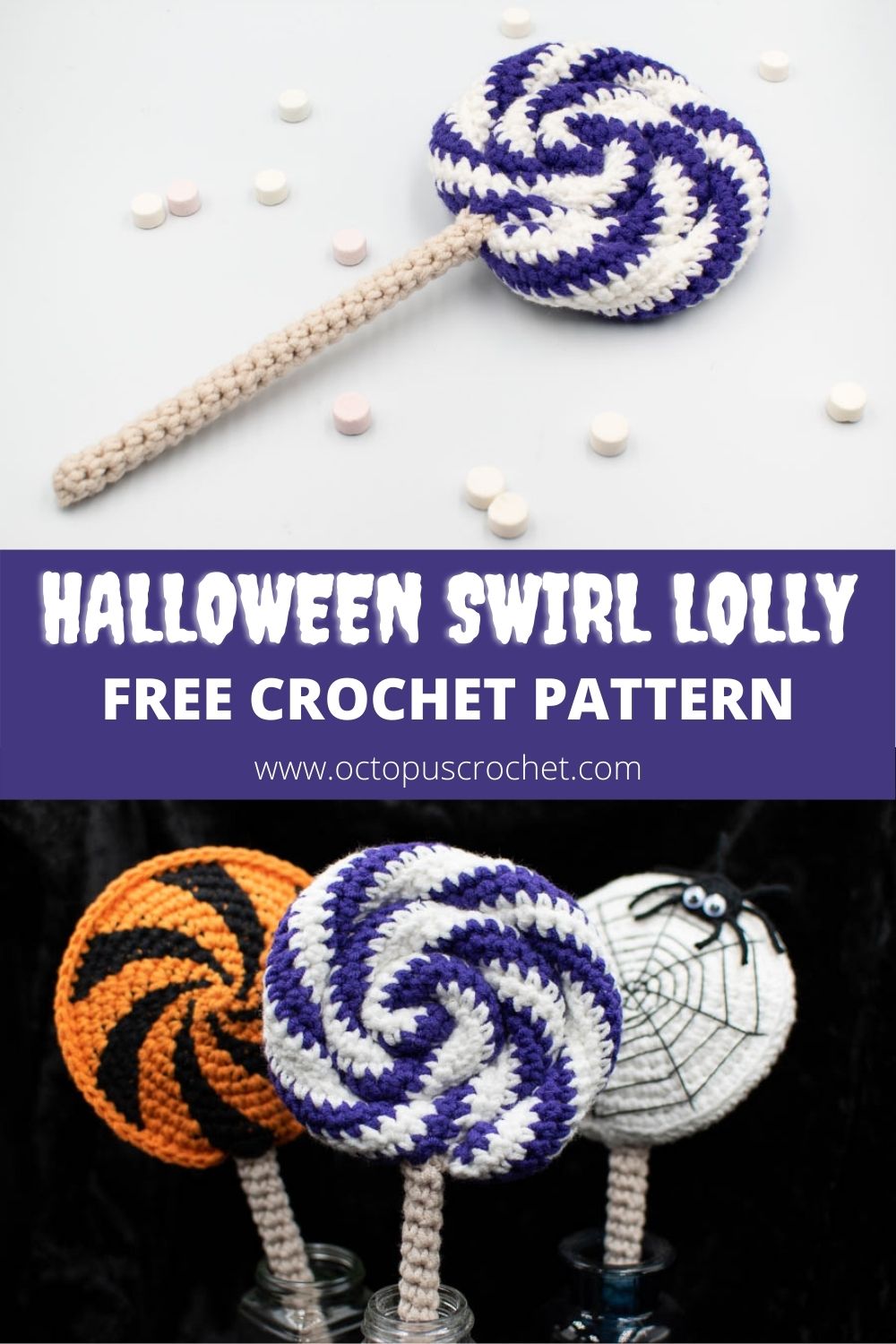 Halloween Swirl Lolly free crochet pattern