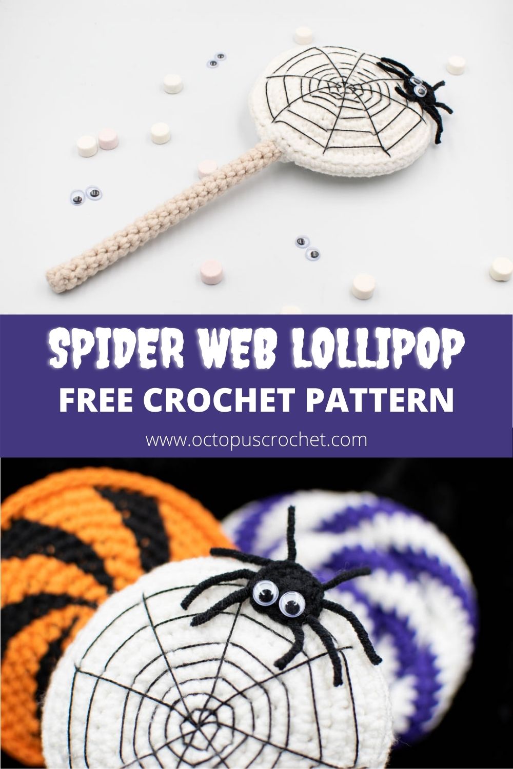 Spider Web Lollipop free crochet pattern 2