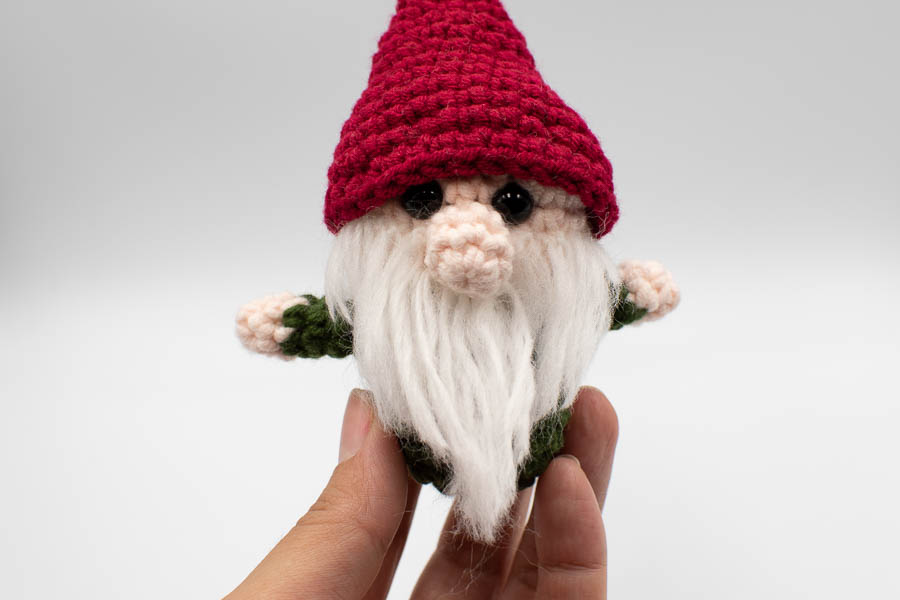 Gnome on a swing crochet pattern ornament-15