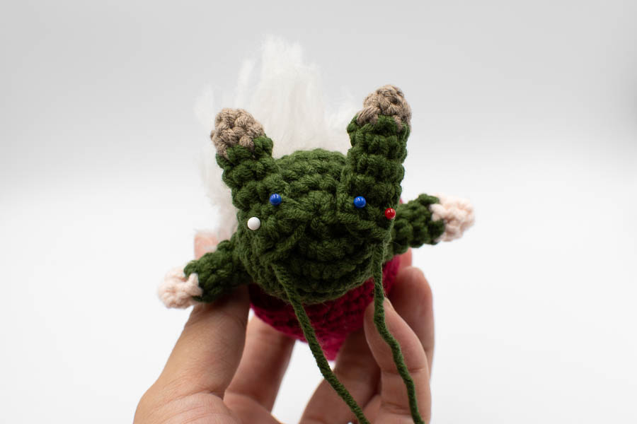 Gnome on a swing crochet pattern ornament-19