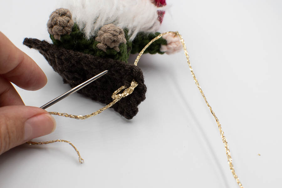Gnome on a swing crochet pattern ornament-26