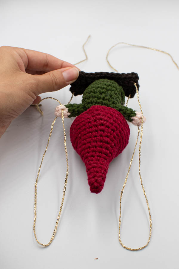 Gnome on a swing crochet pattern ornament-28