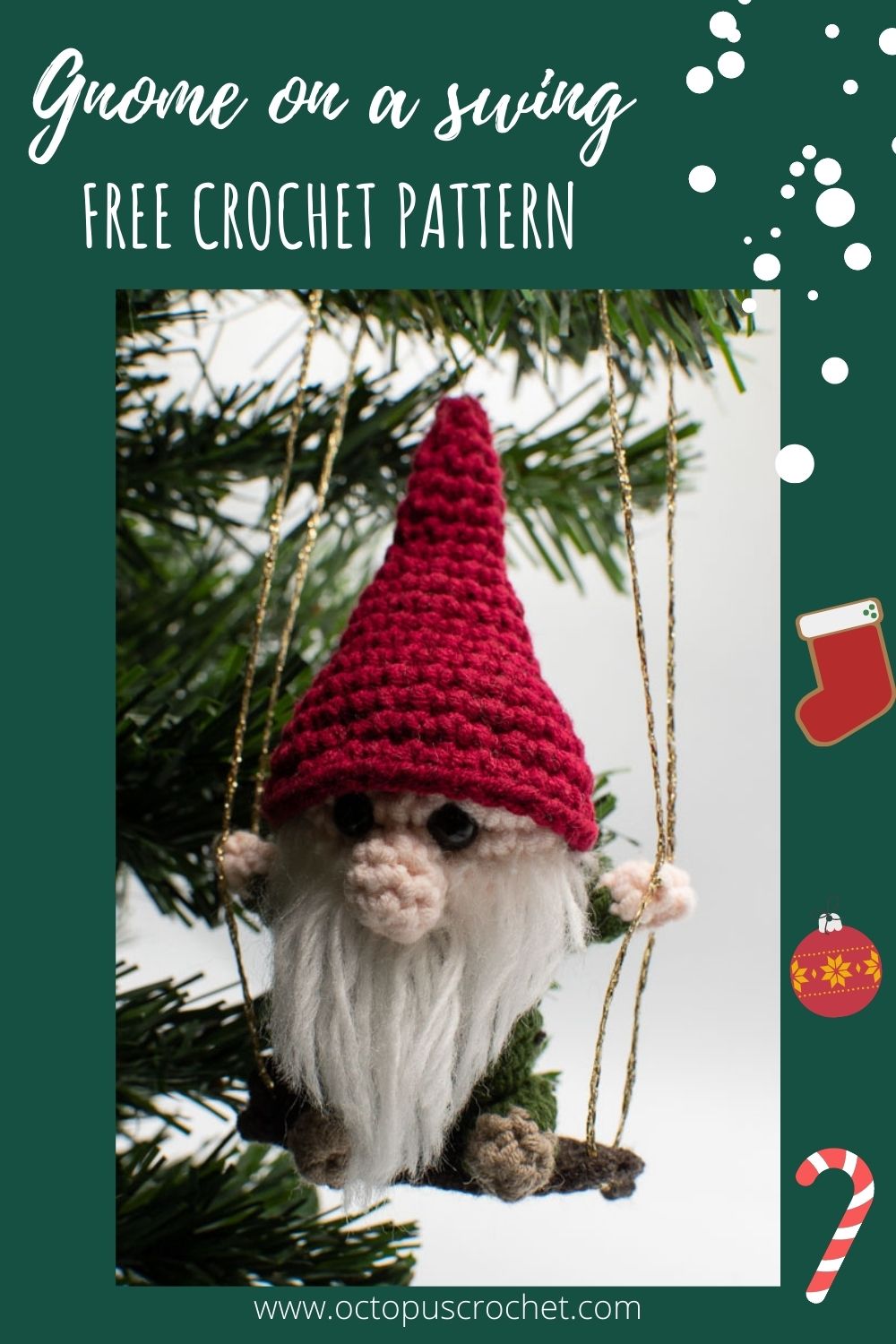 Gnome on a swing free crochet pattern 1