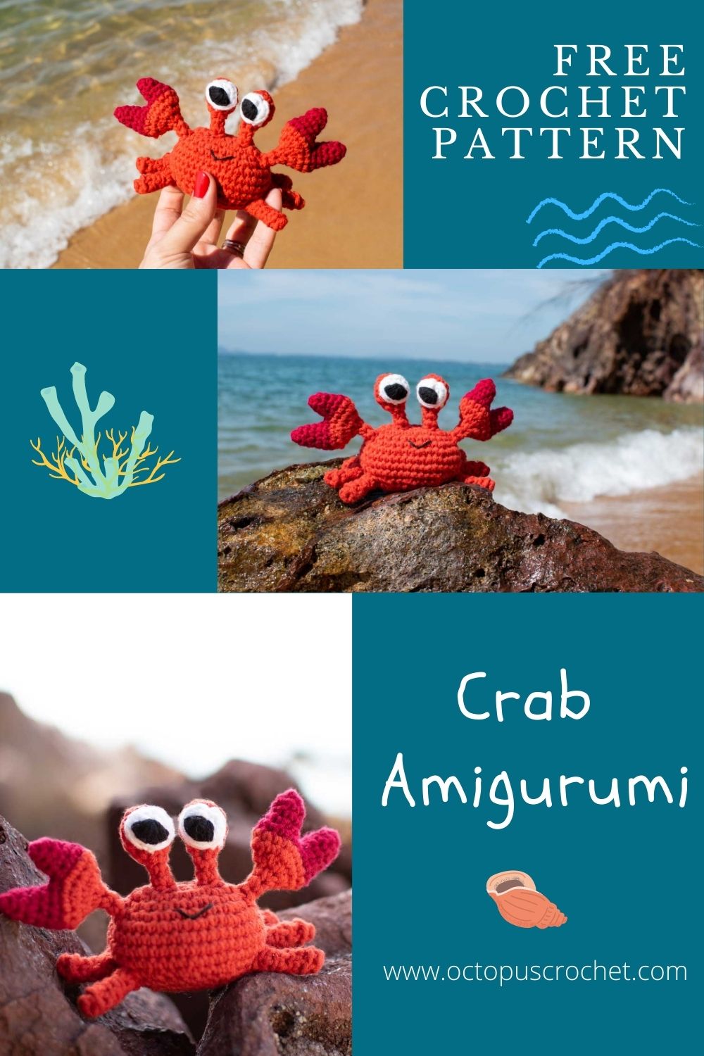 Crab amigurumi pattern pinterest 3