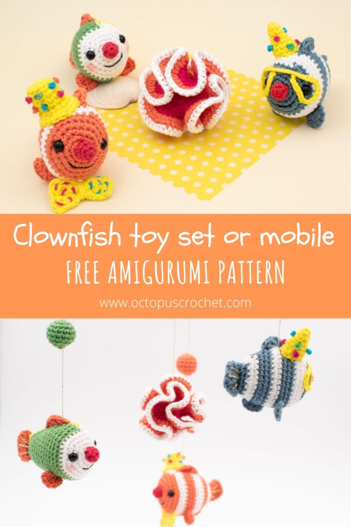 Clownfish toy set amigurumi pattern 5