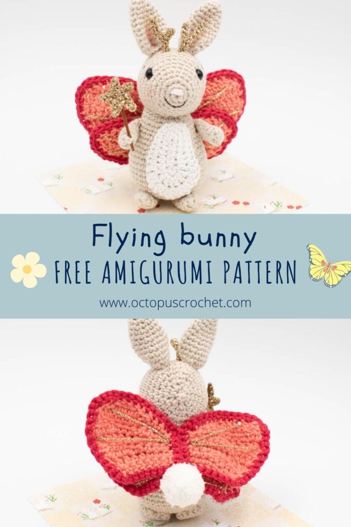 Flying bunny amigurumi pattern 5