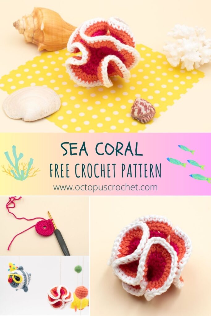 Sea coral and bubbles crochet pattern pinterest pin 4