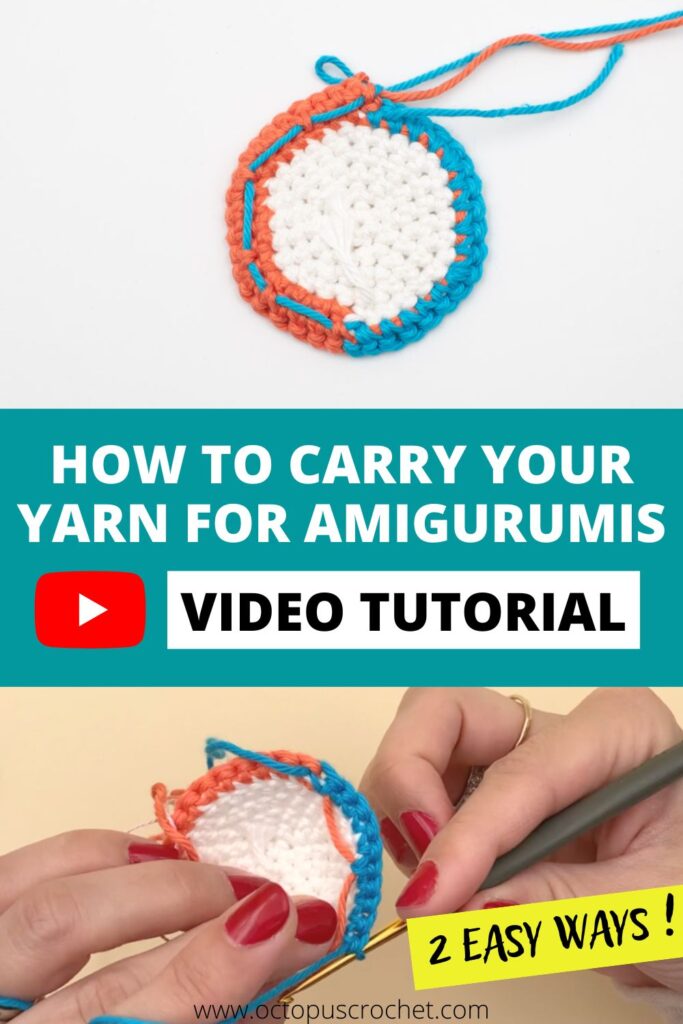 Two ways to carry your yarn for amigurumis