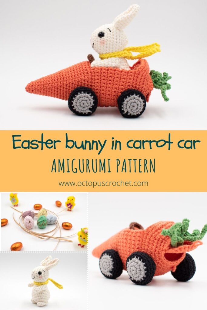 Amigurumi bunny in carrot car 7
