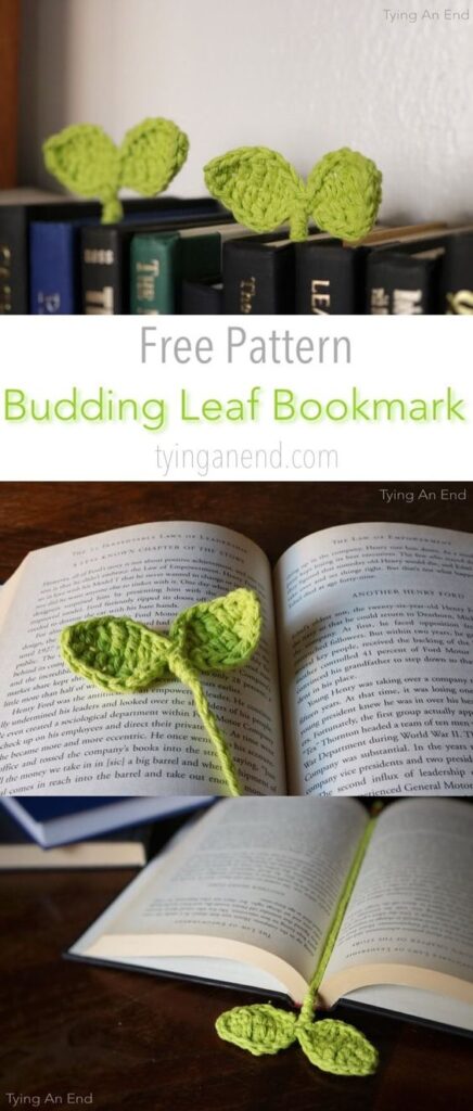 crochet leaf bookmark