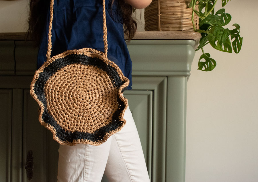 Raffia summer round bag crochet pattern-6