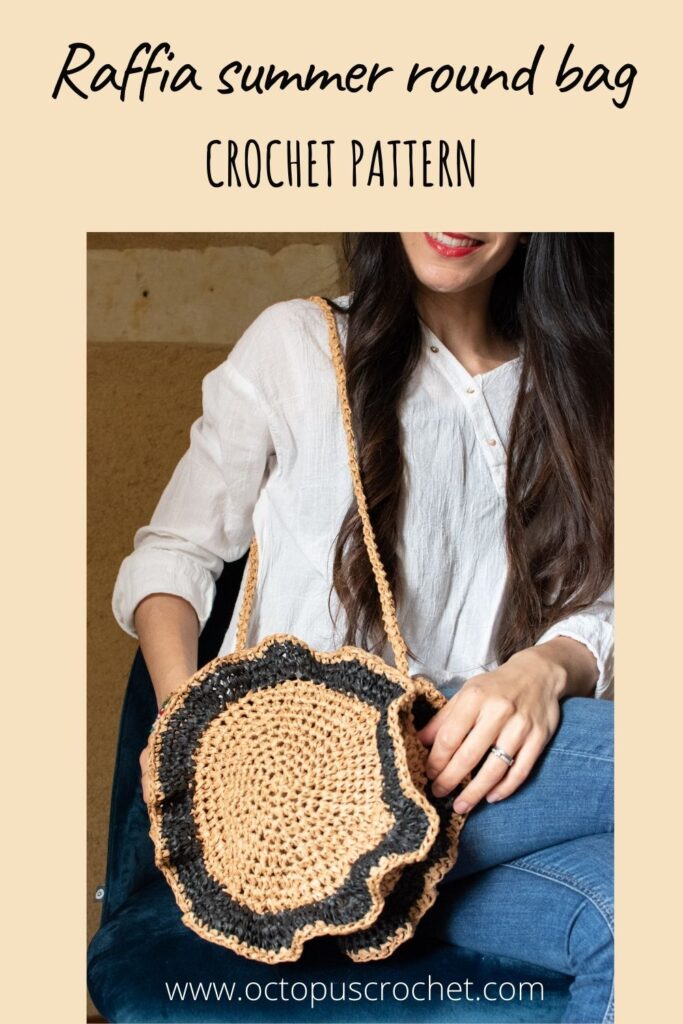 Raffia summer round bag crochet pattern 8
